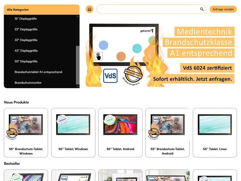 Abbildung des Produktkataloges mit gekartel Hardware