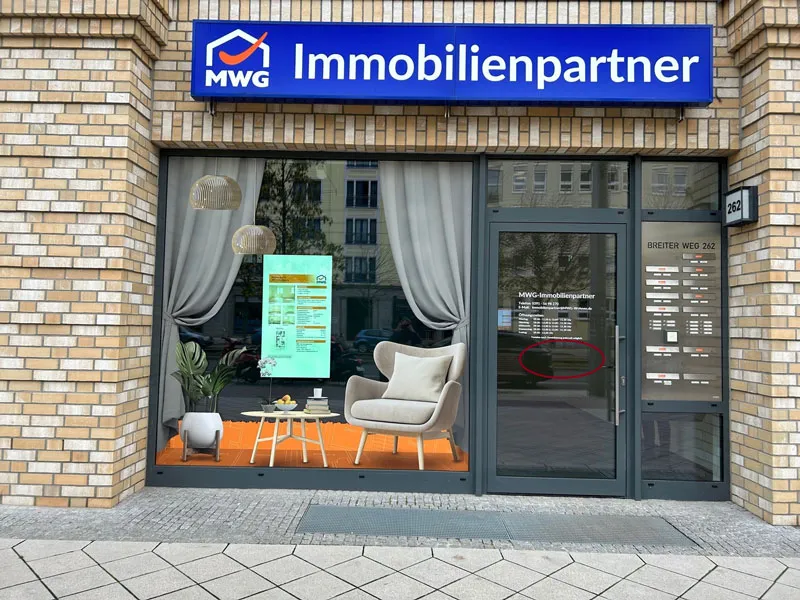 Schaufensterdisplay bei der MWG-Wohnungsgenossenschaft eG Magdeburg