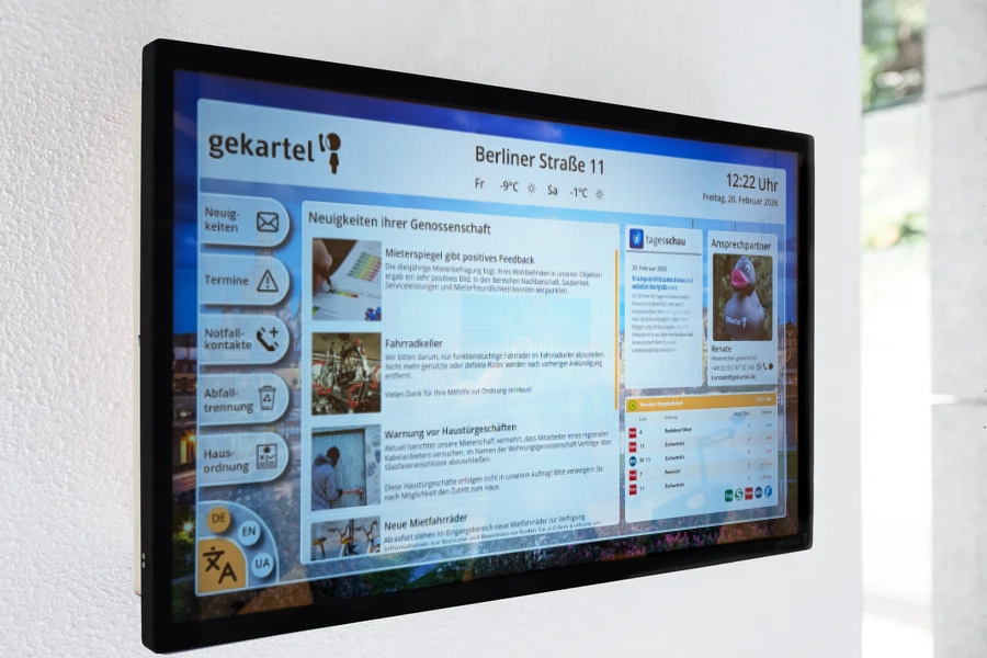 Ein Beispiel für Inhalte auf der Digitalen Haustafel